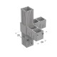 L TYPE 4 WAY CONNECTOR 20x20 / GRAY